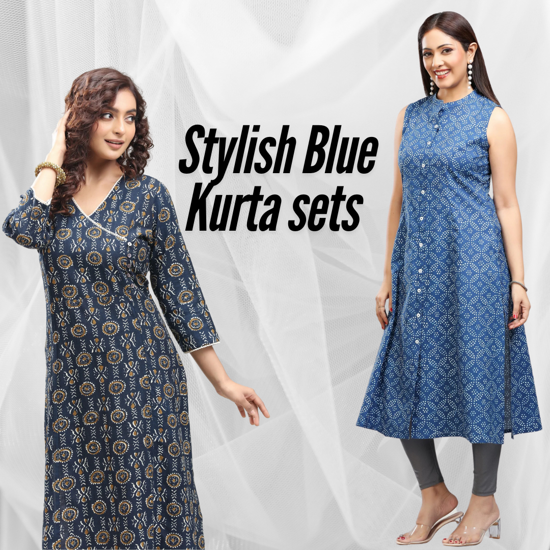 Blue kurta sets for women