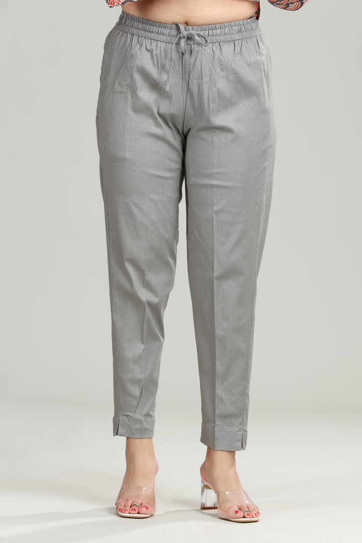 Light Gray Cotton Lycra Pant