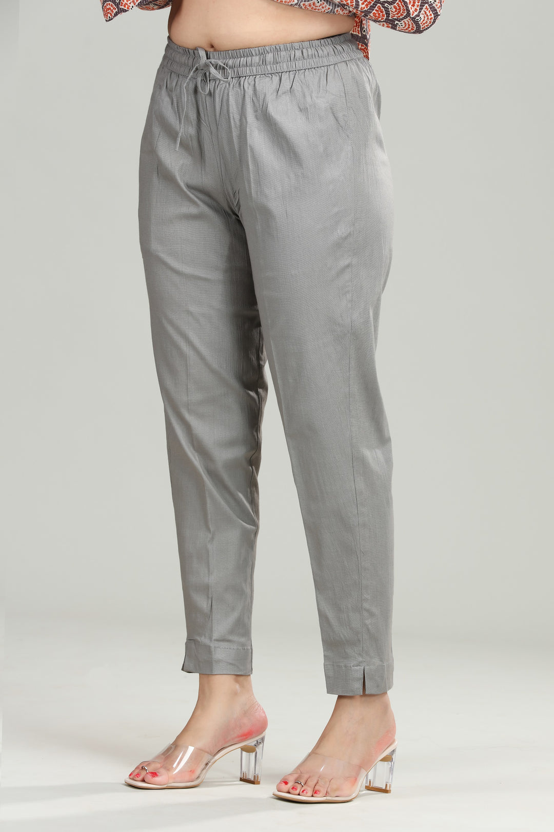 Light Gray Cotton Lycra Pant