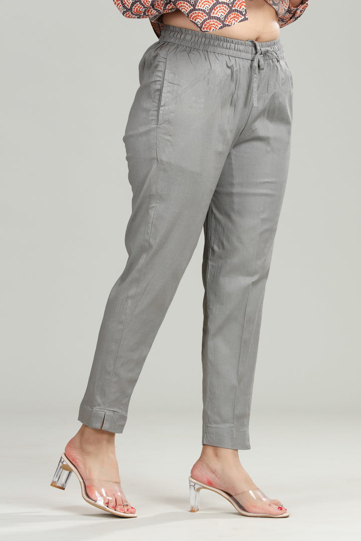 Light Gray Cotton Lycra Pant