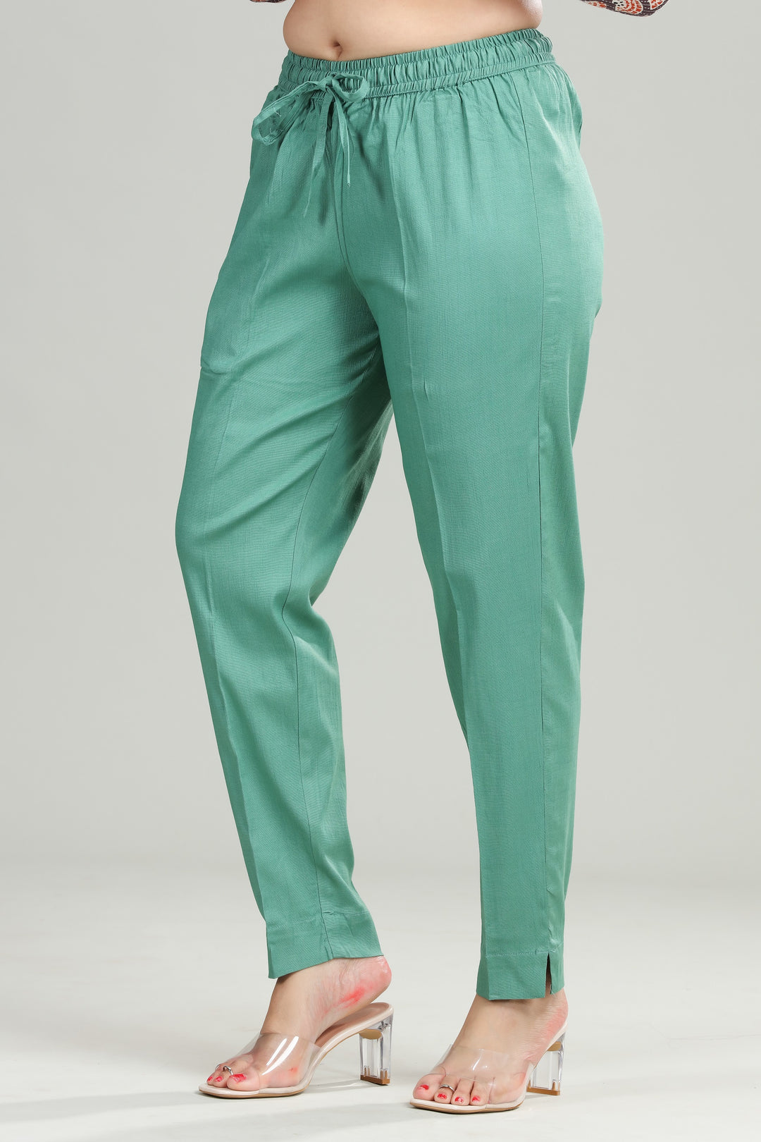 Rama Green Cotton Lycra Pant