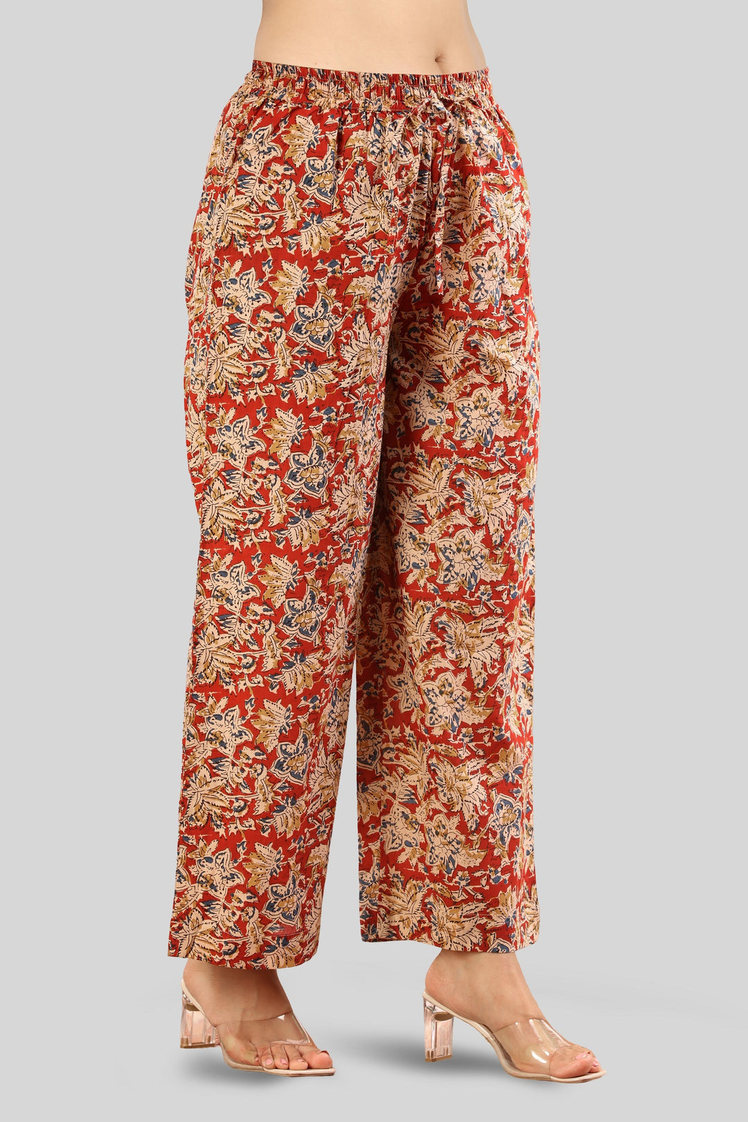 Maroon Jaipuri Cotton Printed Pant