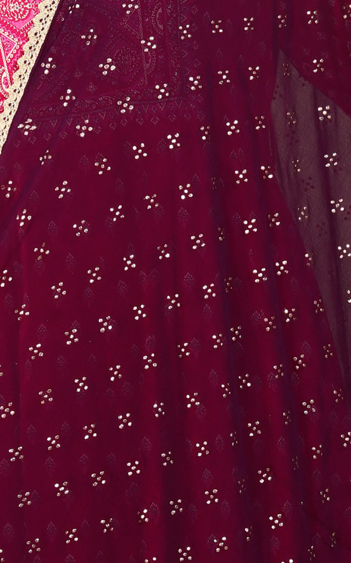 Purple Chiffon Printed Dupatta