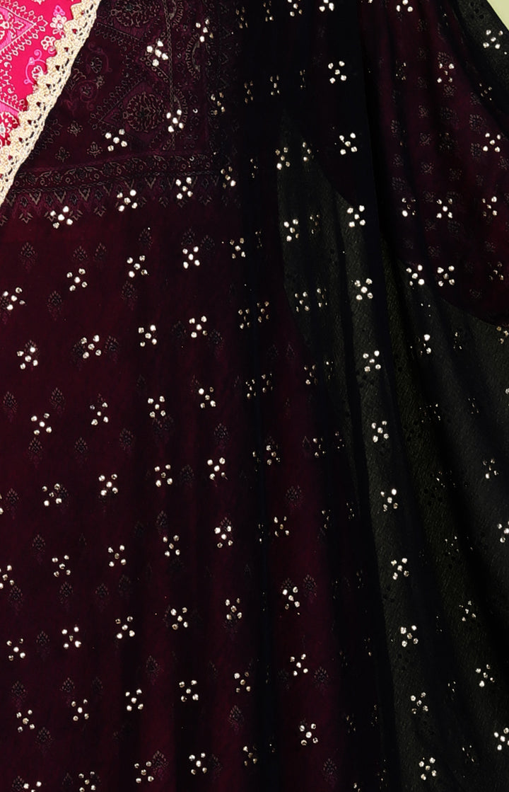 Black Chiffon Printed Dupatta