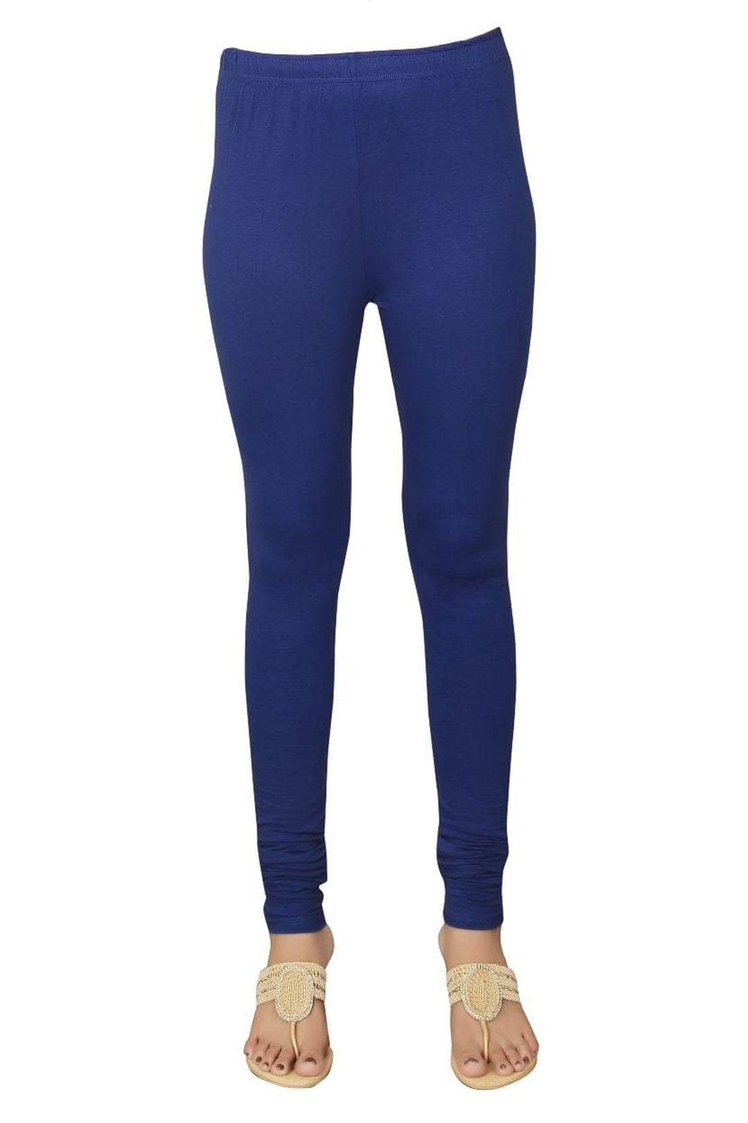 Blue Full Length Cotton Leggings