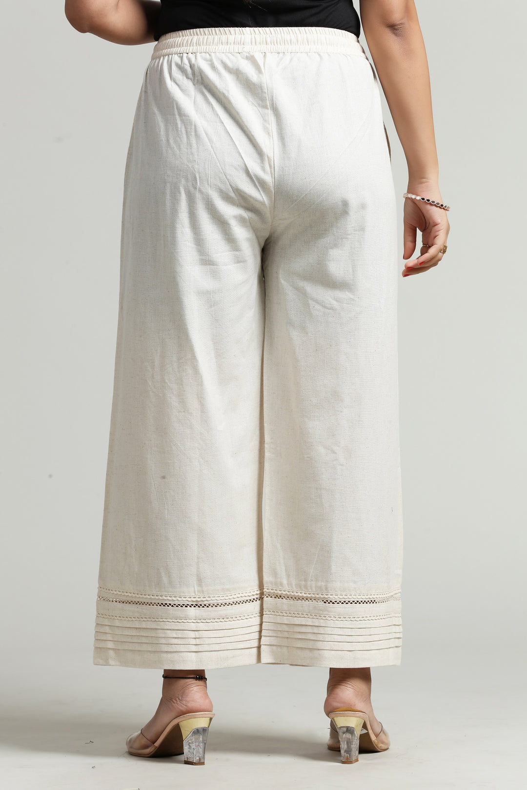 Cream Cotton Flax Palazzo