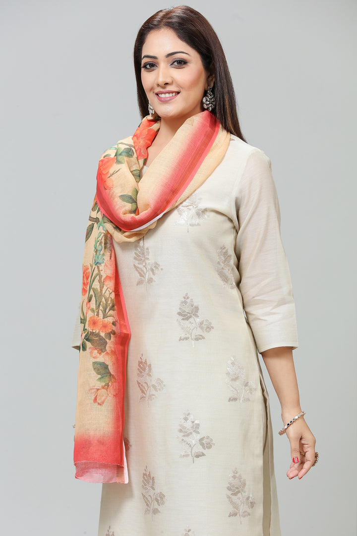 Multicolor Cotton Printed Dupatta for women