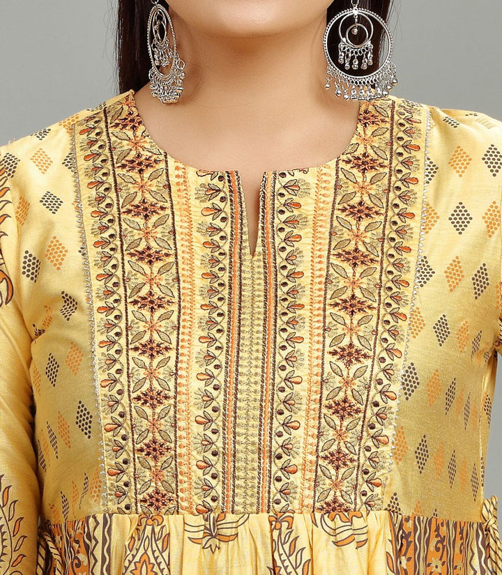 Yellow Soft Silk Embroidered Kurta Pant Co ord Set