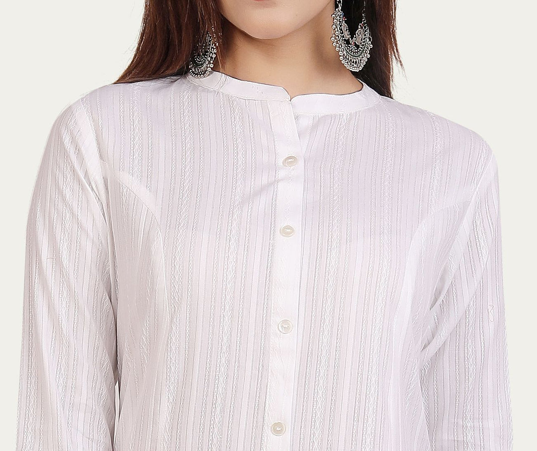 White Cotton A Line Kurta