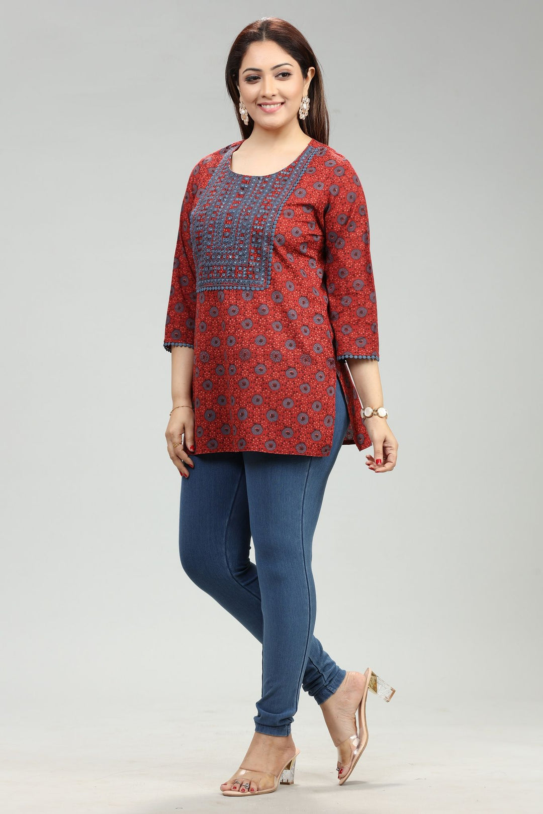 Eden Rust Cotton Short Kurtis