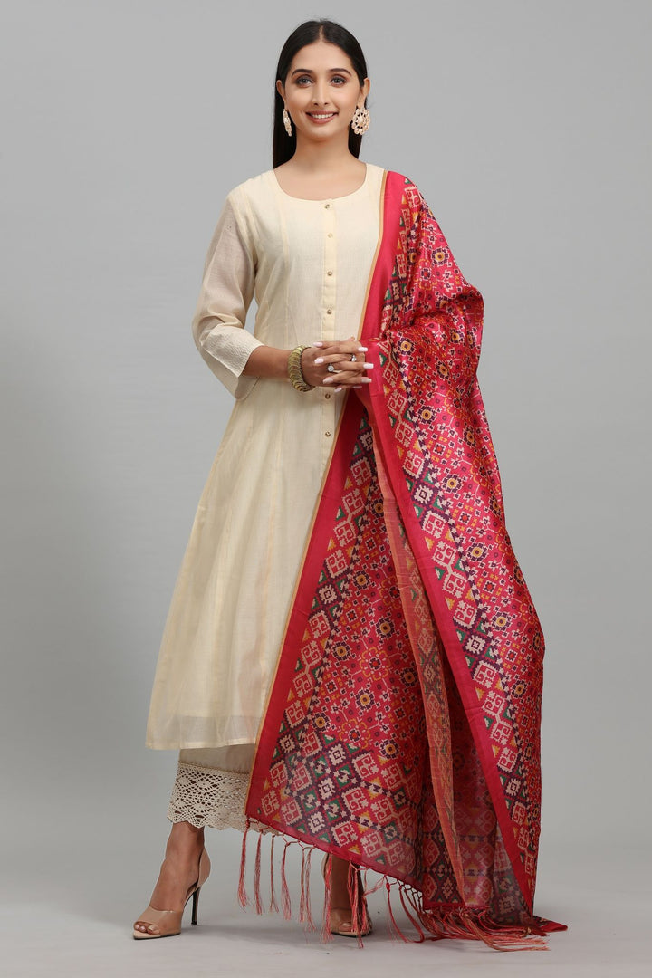 Freyal Off White Chanderi Suit Set