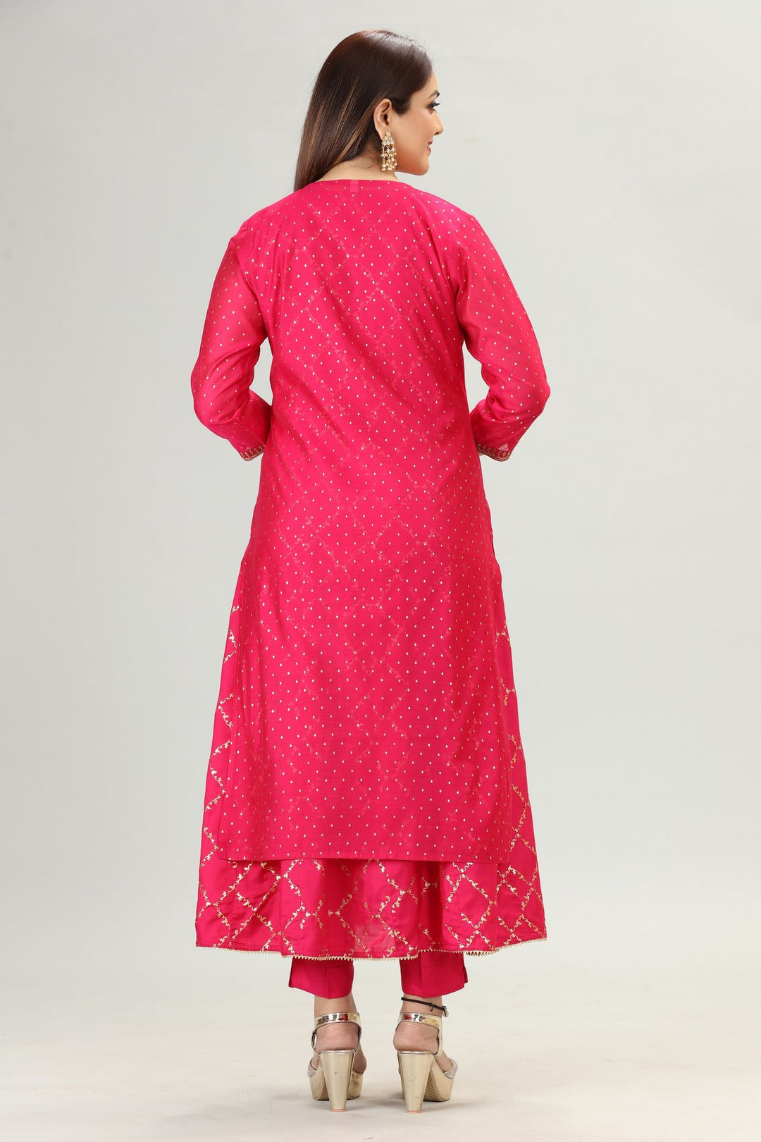 Hara Rani Pink Chanderi Embroidered Suit Set