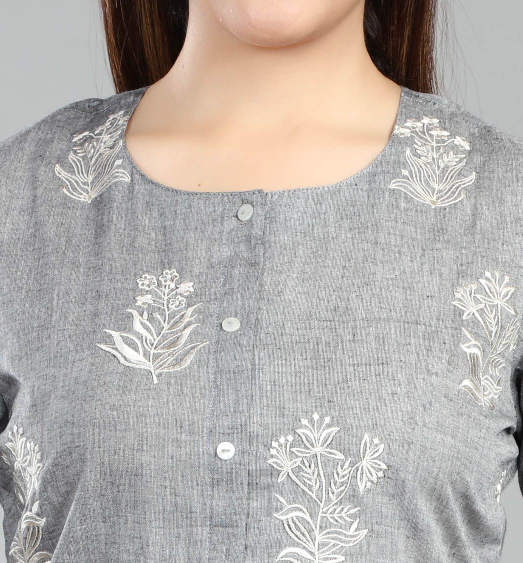 Helena Gray Short Flex Cotton Short Kurti