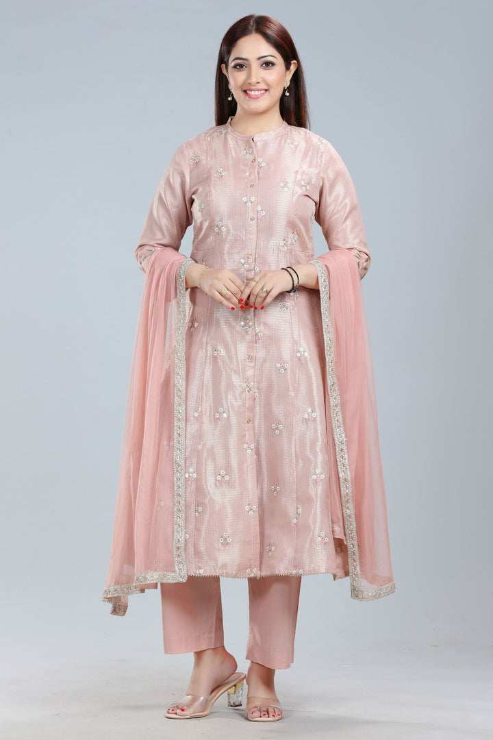 Mandira Cream Banarasi  Embroidered Suit Set