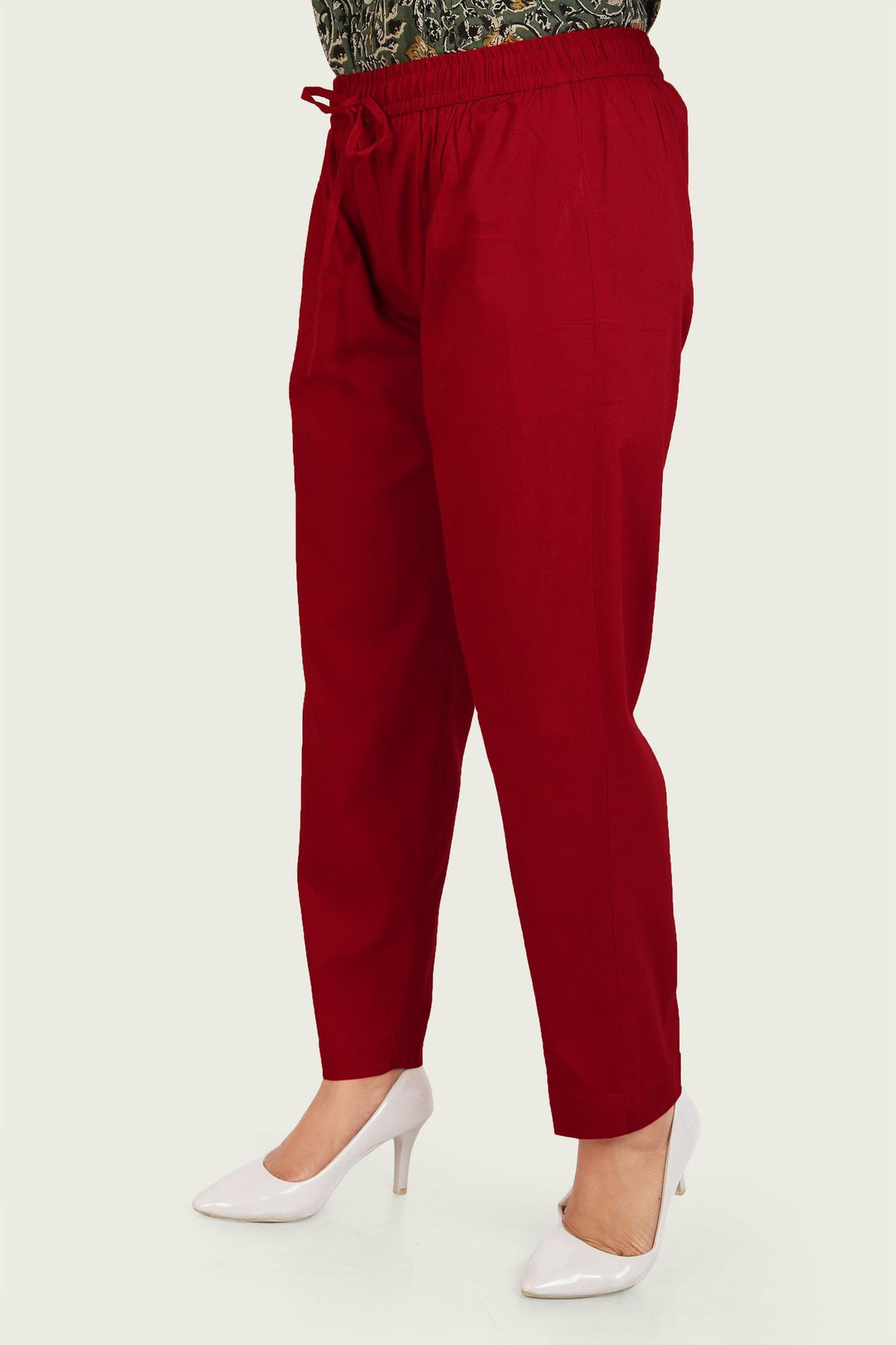 Maroon Cotton Lycra Pant