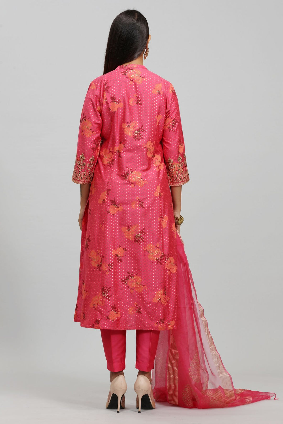 Megha Dark Pink Cotton Silk Suit Set