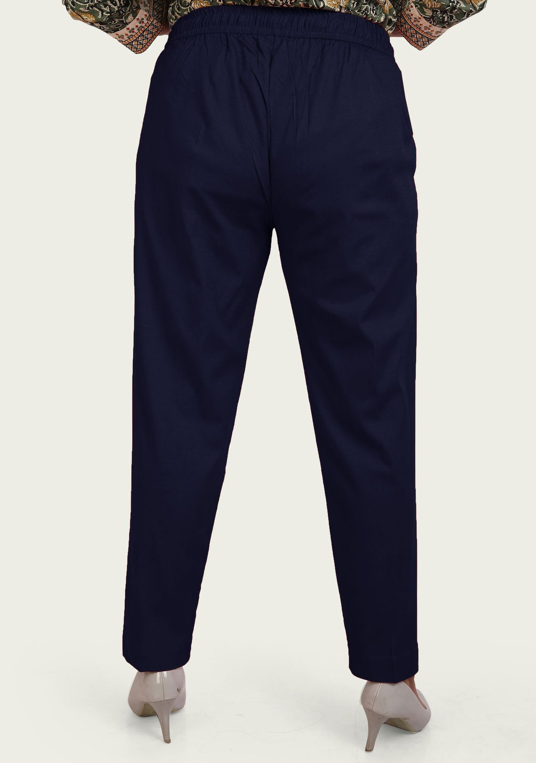 Navy Blue Cotton Lycra Pant