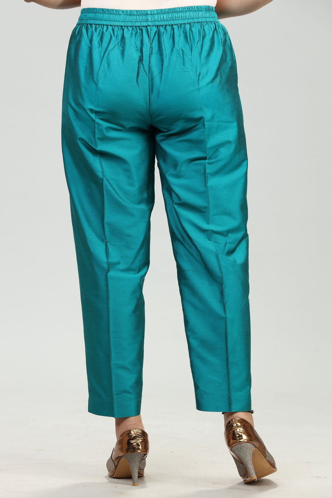 Teal Cotton Silk Pant