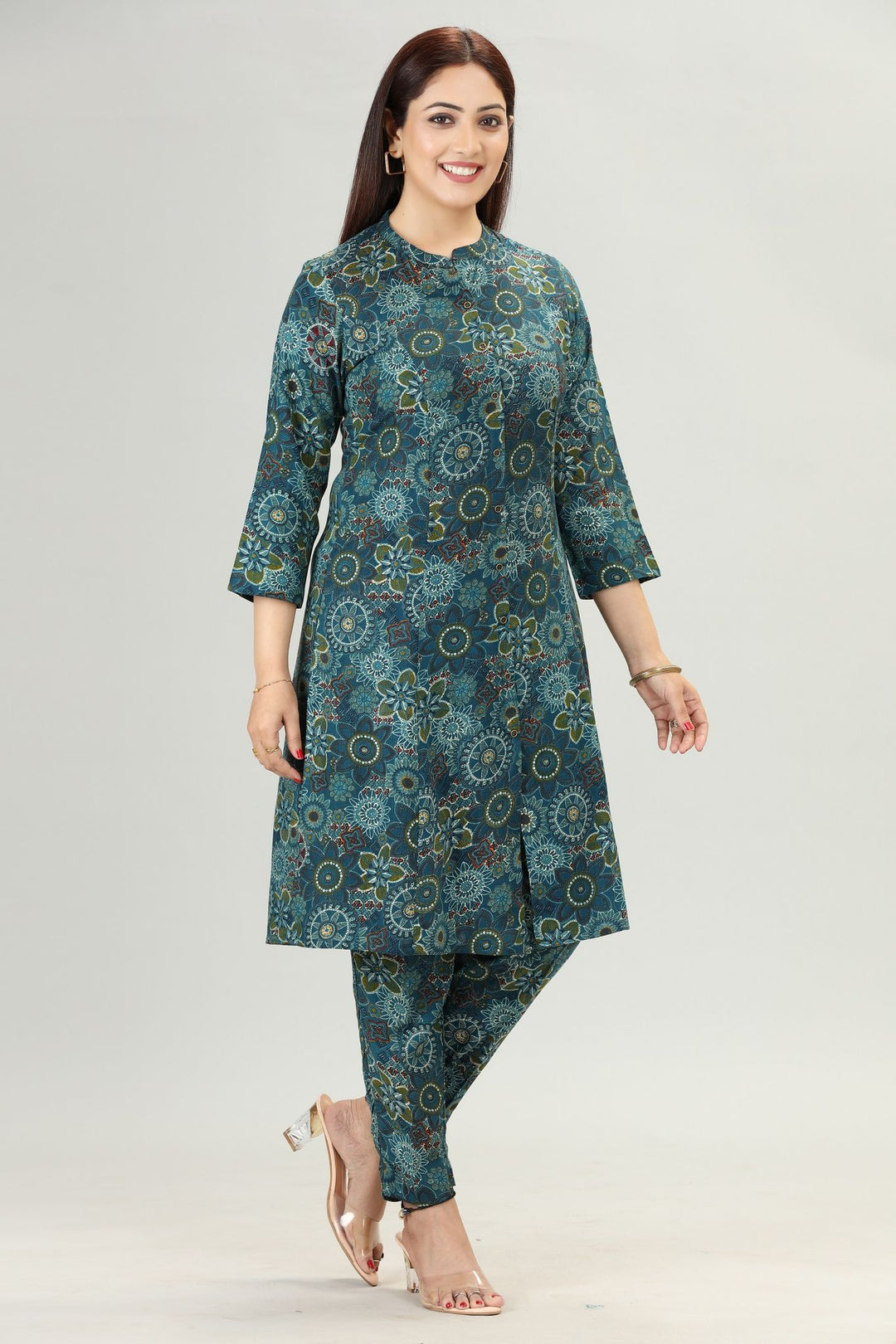 Tanmayi Dark Green Rayon Kurta & Pant Set